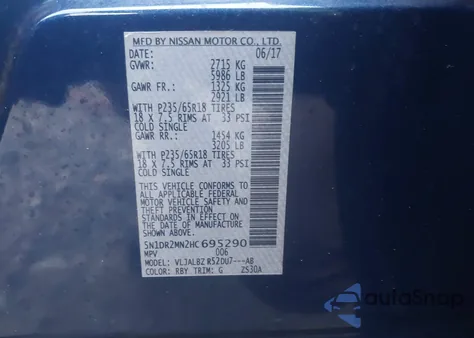 2017 Nissan Pathfinder S from USA, damaged, VIN 5N1DR2MN2HC695290